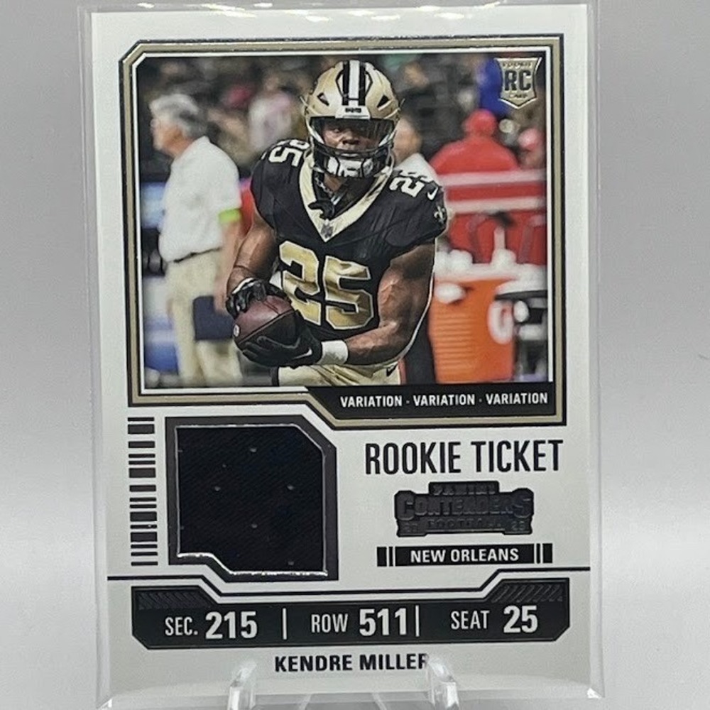 Kendre Miller Rookie Ticket Swatch Variation 2023 Panini TS22 New Orleans Saints